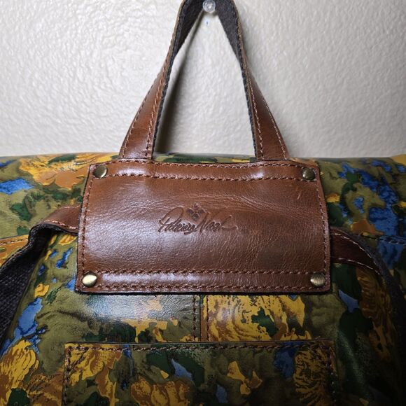 Patricia Nash Luzille Convertible Backpack Crossbody Tote Leather & Suede Floral - Picture 5 of 15